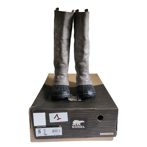 NWT Sorel Slimpack Riding Tall Boots Equestrian Sz 5 Waterproof Leather Charcoal - Picture 8 of 11